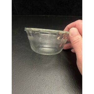 Pyrex 463 Clear Glass Ribbed Custard Cup Ramekin 175ml 6oz Made in USA Vintage